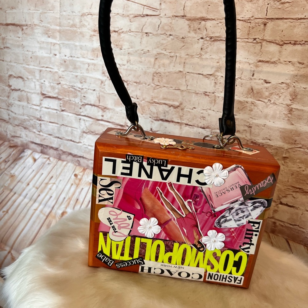 Cigar box purse  9x7x3" fashion statement